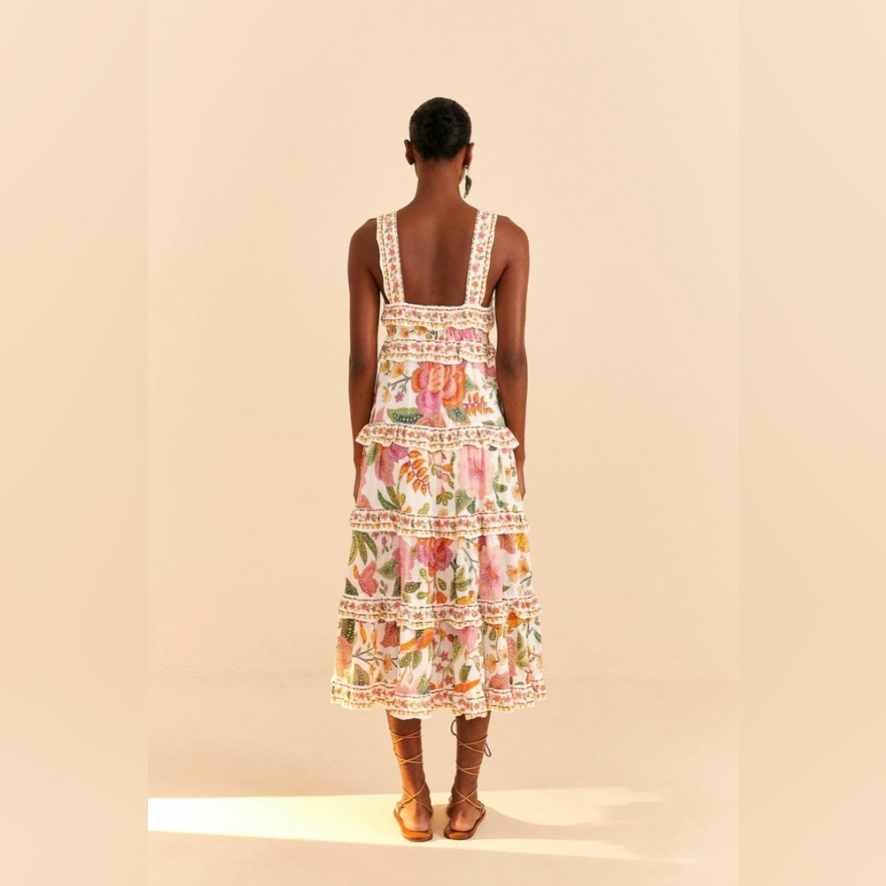🥭FARM RIO Macaw Bloom Ruffle Tiered Sundress - Picture 2 of 16